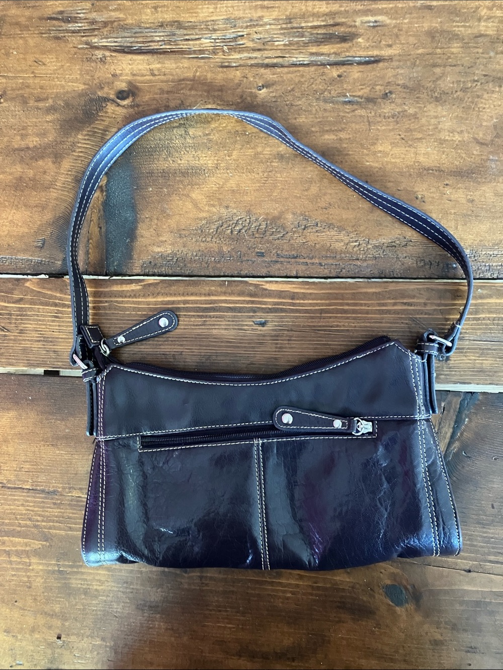 Tuscan’s beautiful Leather Shoulder Bag in Deep Brown
